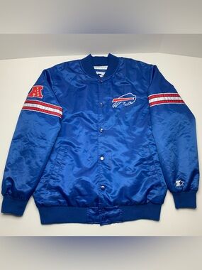 Buffalo Bills Starter Jacket Blue NFL Football Throwback Bomber Mens Size XL